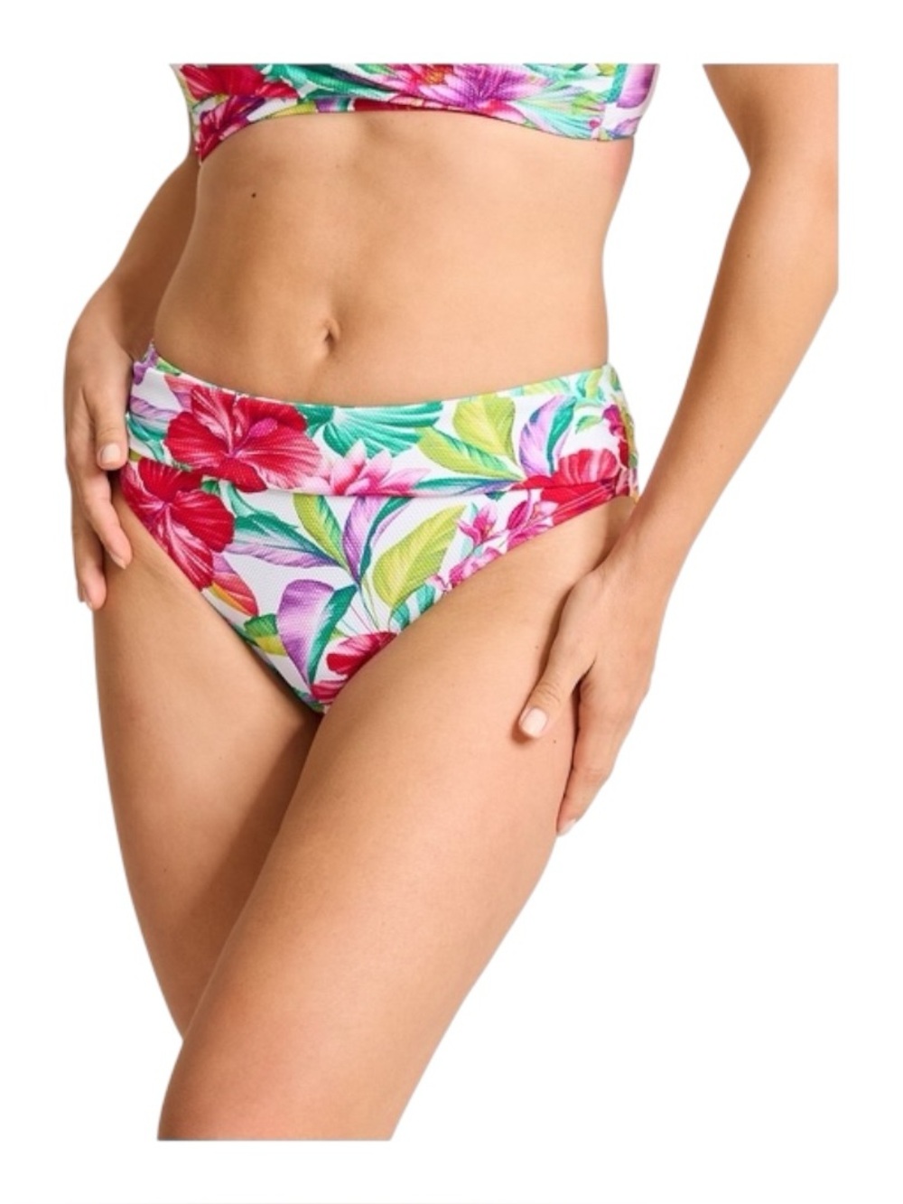 Tommy Bahama Island Cays Fiesta High Waist Bikini Bottom Sz M Floral